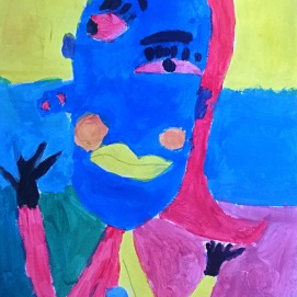 atelier avec des élémentaires - thème : portrait cubiste d'après Picasso